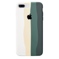 Чехол (copy) Full Silicone Case на Iphone 7 Plus Rainbow (white/pine green)